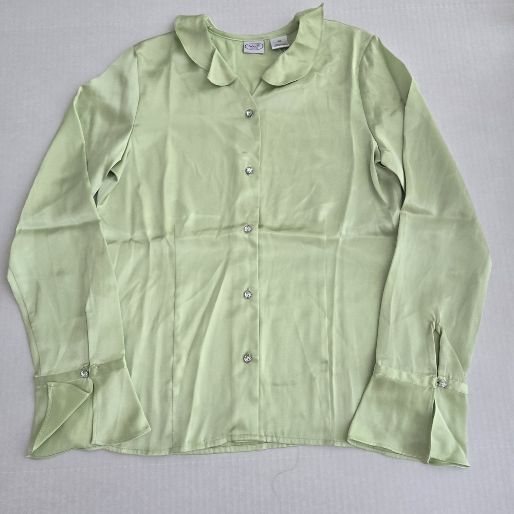Talbots Kids Light Green Button Down Shirt - Size 16 - NWT